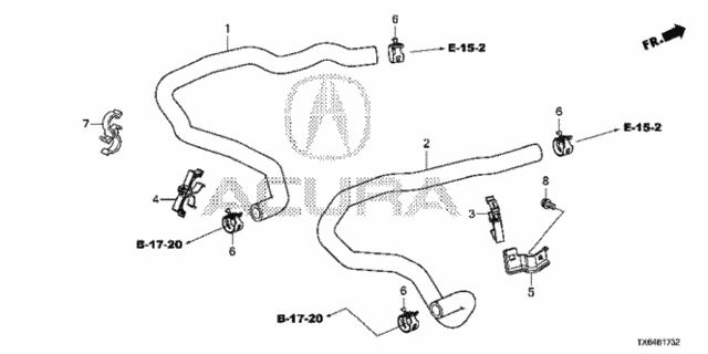 Water Hose (2.4L) (2) for 2016 Acura ILX #0