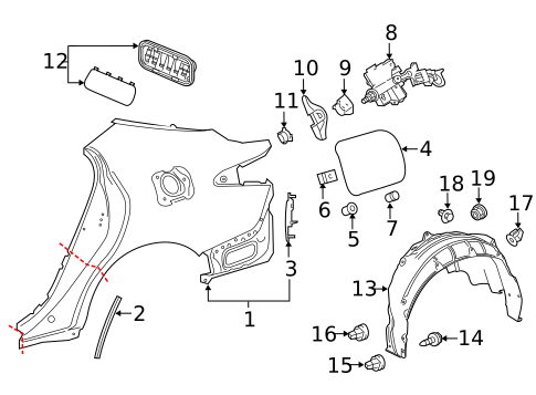 Fuel Door for 2022 Toyota Camry #0