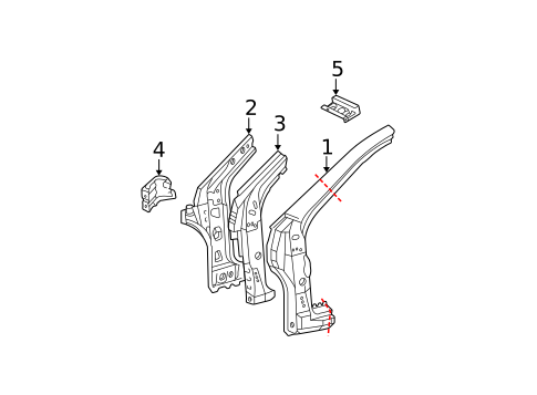 Hinge Pillar for 2008 Toyota Corolla #0