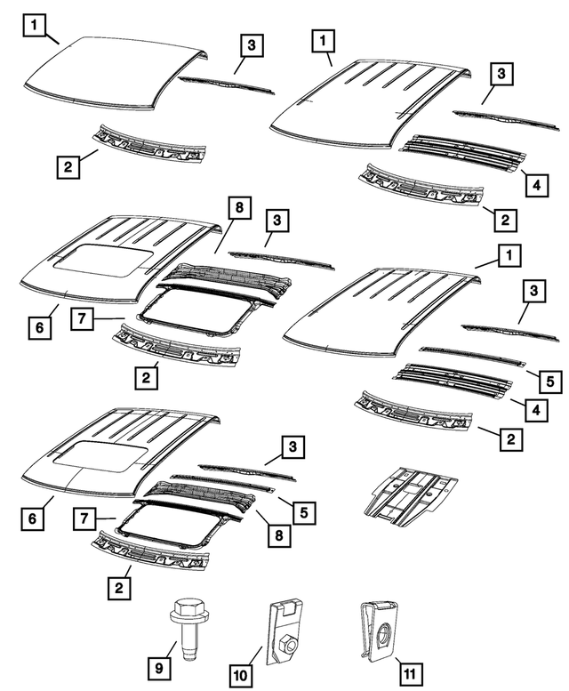 68072149AD - Body Sheet Metal Except Doors: Roof Panel for Mopar Image