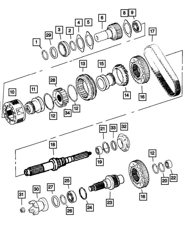 5103489AA - Transfer Case Model 273 [DH3]: Output Shaft Bearing for Mopar Image image
