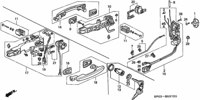 Front Door Locks (1) for 1991 Acura Legend #0