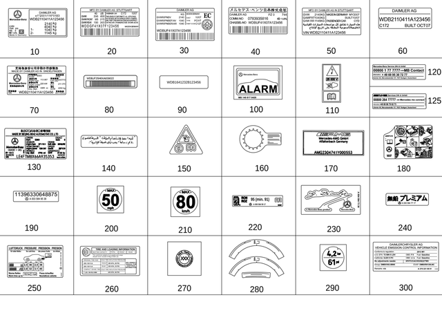 1565847400 - : Info Label, Tire Pressure for Mercedes-Benz Image