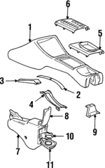 1HM863243BT21 - Body: Front Console for Volkswagen: Golf Image
