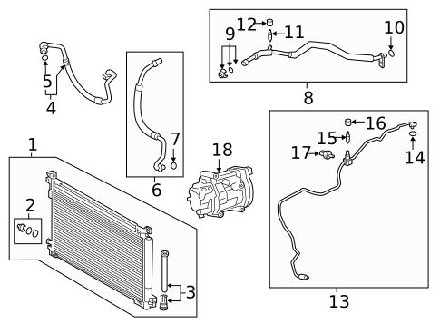 Condenser, Compressor & Lines for 2022 Toyota Corolla #1
