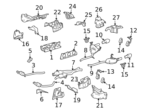 Exhaust Components for 2009 Mercedes-Benz R350 #1