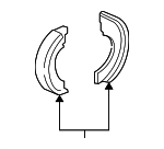 43153SNAA03 - Brakes: Brake Shoes for Honda: Civic, Fit, Insight Image