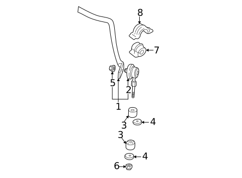 Stabilizer Bar & Components for 2001 Saab 9-3 #0