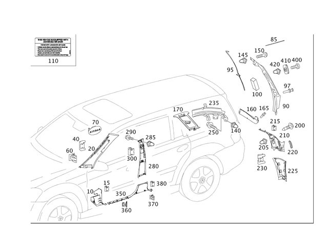 1646908925 - Covering and Lining: Trim for Mercedes-Benz: GL320, GL550, ML320, ML350, ML450, ML500, ML550, ML63 AMG Image image