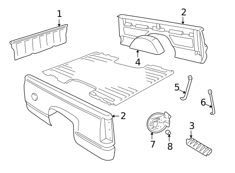 Front & Side Panels for 1996 GMC C2500 Pickup #2