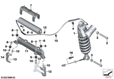 Spring Strut, Mounted Parts for 2026 BMW-Motorrad S 1000 XR #0