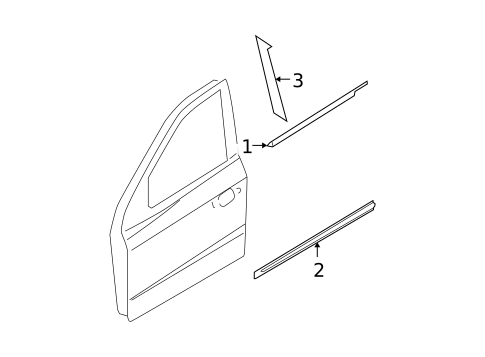 Exterior Trim - Front Door for 2009 Hyundai Santa Fe #0