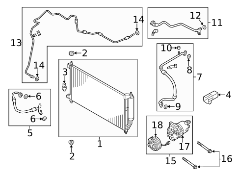 Condenser, Compressor & Lines for 2019 Nissan NV200 #0