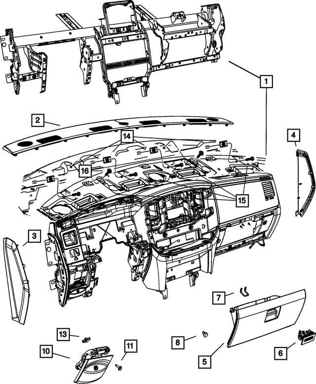 5JM53ZJ8AD - Interior Trim: Glovebox Door Latch for Mopar Image image