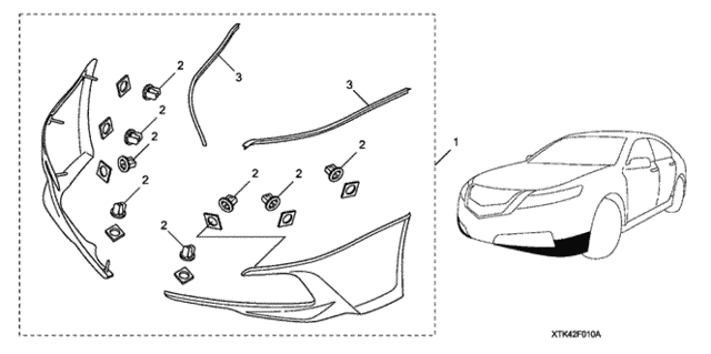 Front Under Body Spoiler (2) for 2014 Acura TL #0