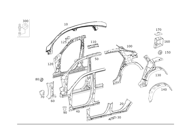 2926303400 - : Roof Frame for Mercedes-Benz Image