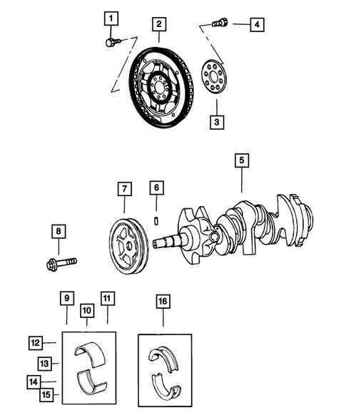 Crankshaft, Piston, Drive Plate, Flywheel, and Damper for 2010 Chrysler Sebring #0
