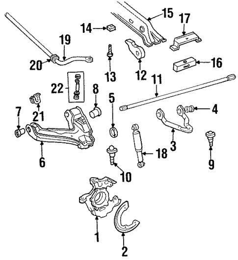 Stabilizer Bar & Components for 1989 GMC K1500 Pickup #1