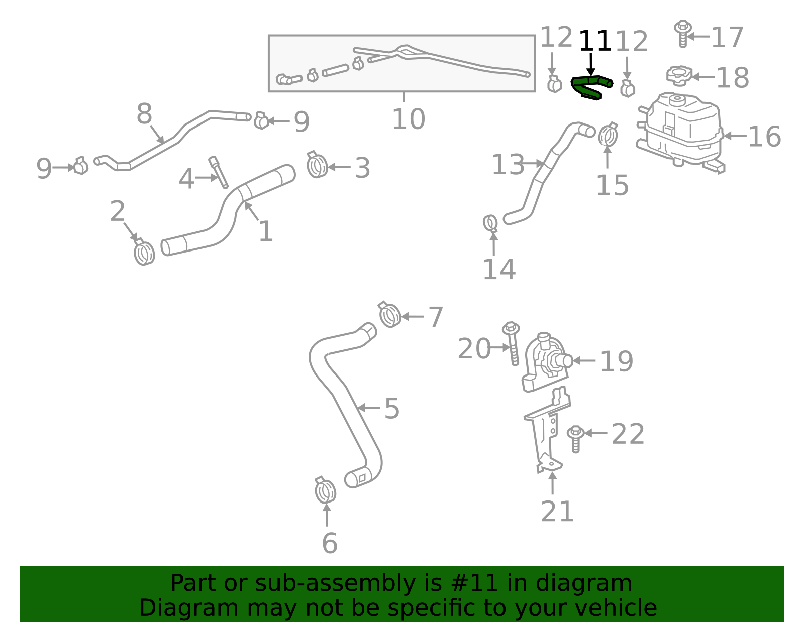 2018-2024 GM Radiator Surge Tank Overflow Hose 84819079 GM ...