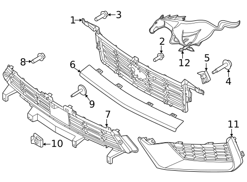 Grille & Components for 2024 Ford Mustang #0