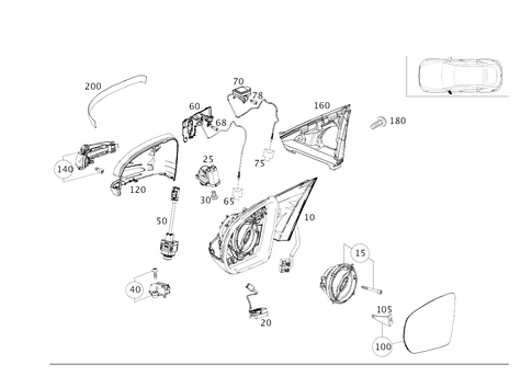 Outside Mirror, Left for 2021 Mercedes-Benz GLC63 AMG S #0