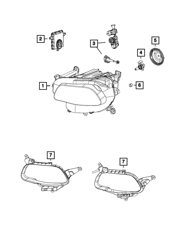 « 68206661AG – Electrical : Projecteur, Côté Gauche, Export pour Mopar Image »