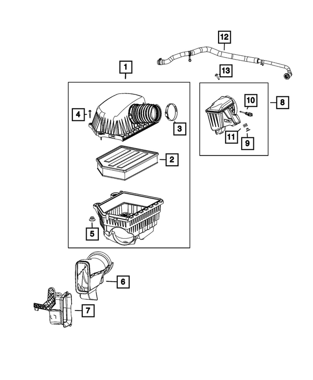 68545624AB - Fuel and Accelerator Pedal: Air Inlet Duct for Mopar Image