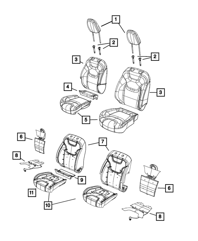 5SK73HL1AA - Interior Trim: Headrest Sleeve, Non-locking for Jeep: Cherokee Image