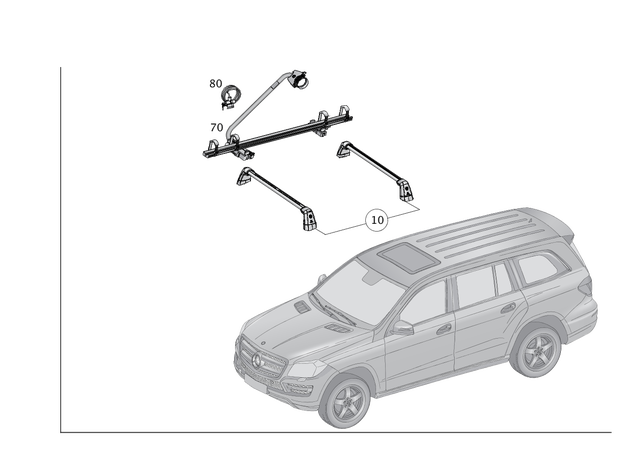 9908406 - Roof Carrier Systems: Fastening Parts for Mercedes-Benz: C250, C300, C350, C350e, C400, C450 AMG, C63 AMG, CLS400, CLS550, CLS63 AMG, CLS63 AMG S, E250, E350, E400, E550, E63 AMG, E63 AMG S, EQB 250+, EQB 300, EQB 350, GL350, GL450, GL550, GL63 AMG, GLA250, GLE300d, GLE350, GLE400, GLE43 AMG, GLE450 AMG, GLE550e, GLE63 AMG, GLE63 AMG S, GLK250, GLK350, GLS350d, GLS450, GLS550, GLS63 AMG, Maybach S550, Maybach S560, Maybach S600, Maybach S650, ML250, ML350, ML400, ML550, ML63 AMG, S450, S550, S550e, S560, S600, S63 AMG, S65 AMG Image