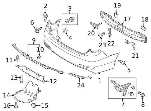 Bumper & Components - Rear for 2017 Hyundai Sonata #0