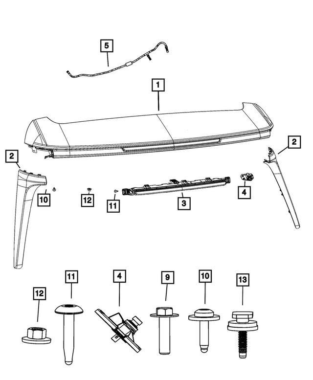 68544409AD - Exterior Ornamentation: Liftgate Spoiler for Mopar Image