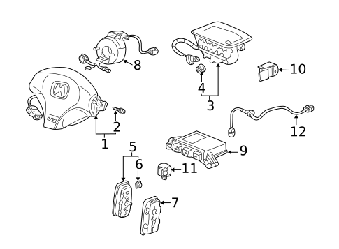 Air Bag Components for 2003 Acura RSX #0