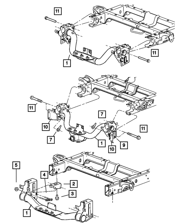 52110373AC - Frames and Bumpers: Trailer Tow Receiver Kit for Mopar Image