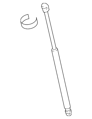 5GM823359A - : Hood Lift Support for Volkswagen: Golf, Golf Alltrack, Golf SportWagen, GTI Image