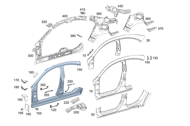 1186822200 - Side Panels: Dampening, C-Pillar for Mercedes-Benz: CLA250, CLA35 AMG, CLA45 AMG, CLA45 AMG S Image image