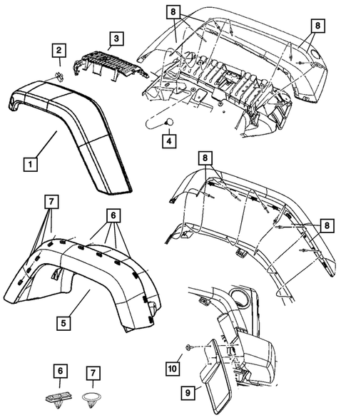 Moldings and Ornamentation for 2011 Jeep Wrangler #0
