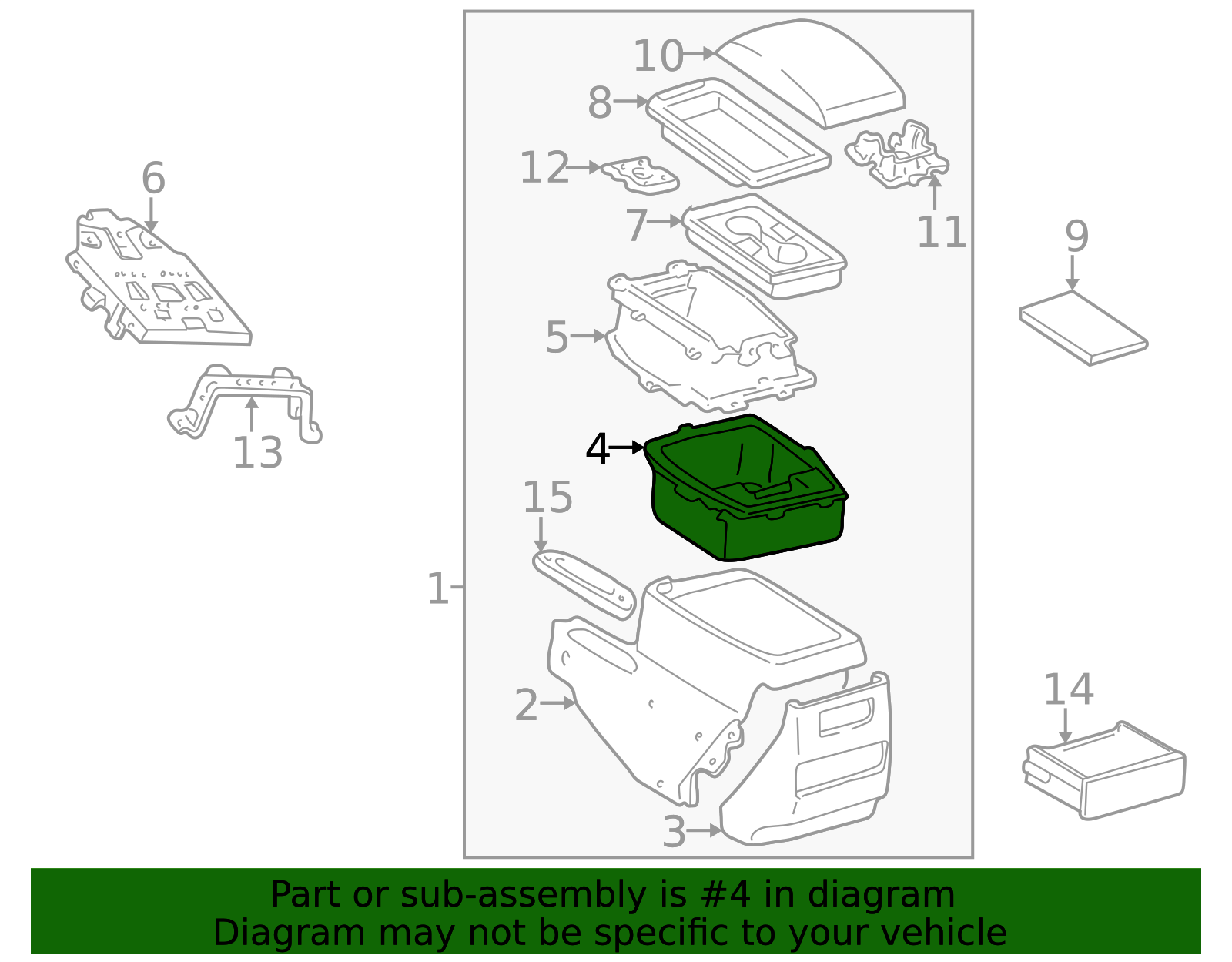 58912-60070 - Console Compartment | Toyota Parts Delivered