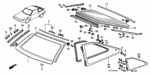 Windshield (3D) 3DR for 1988 Honda Accord #0