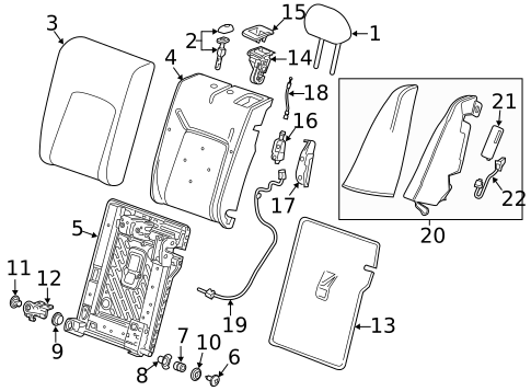 Rear Seat Components for 2019 Buick Regal Sportback #1