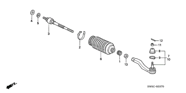 Tie Rod for 2004 Acura NSX #0