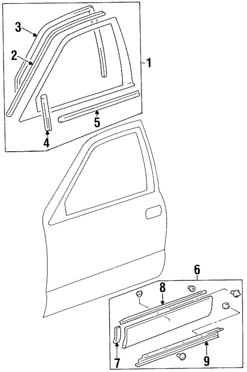 Exterior Trim - Front Door for 1998 Lexus LS400 #0