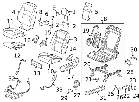 Driver Seat Components for 2023 Honda Ridgeline #0