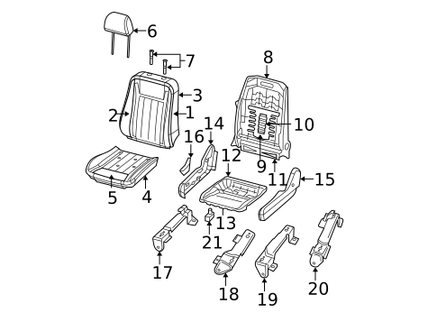 Front Seat Components for 2005 Dodge Durango #1