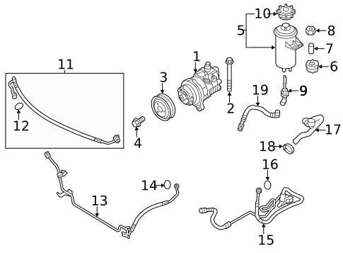 Pump & Hoses for 2011 BMW X5 #1