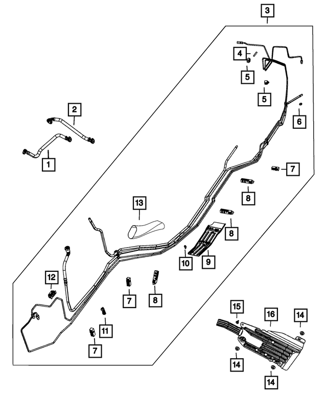 68464852AA - Fuel and Accelerator Pedal: Fuel Line Bundle for Mopar Image
