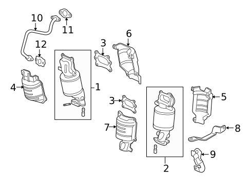 Exhaust Components for 2009 Acura RL #1