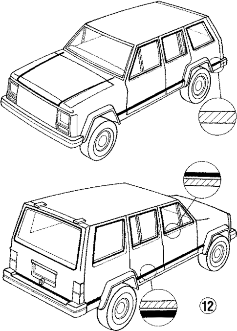 Stripe Tape for 1992 Jeep Cherokee #0