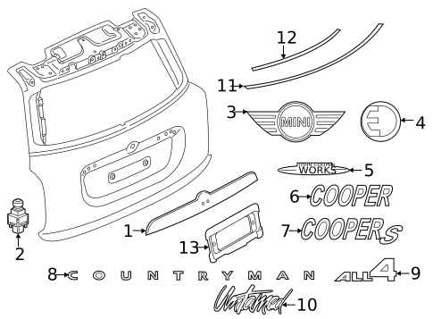 Exterior Trim - Lift Gate for 2013 Mini Cooper #1