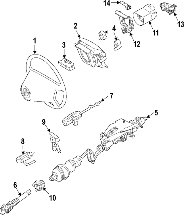 2114604016 - Steering: Steering Column for Mercedes-Benz Image