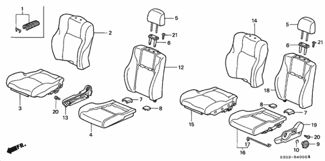 Front Seat for 2000 Honda Prelude #0